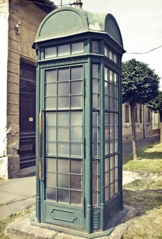 Vintage image of phone booth