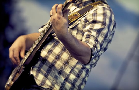 Guitarist performing on stage
