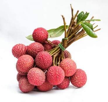 The lychee fruit with white back ground