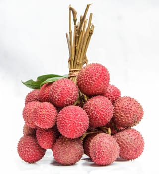 The lychee fruit with white back ground