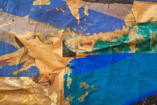 View of colorful background maked with wrinkled paper