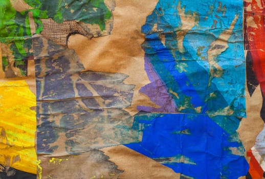 View of colorful background maked with wrinkled paper