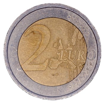 Two euro coin isolated on white background