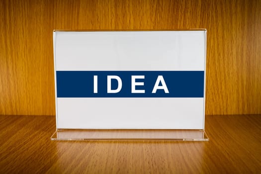 Idea word on clear Acrylic card holder