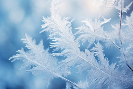 An exquisite display of artistry, capturing the intricate and mesmerizing patterns formed by frost on windows, leaves, and various surfaces through the lens of macro photography, resulting in striking and abstract visual compositions.