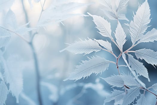 An exquisite display of artistry, capturing the intricate and mesmerizing patterns formed by frost on windows, leaves, and various surfaces through the lens of macro photography, resulting in striking and abstract visual compositions.