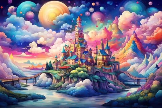 In the realm of fantasy, whimsical cloud castles grace the skies, defying gravity and capturing the imagination of dreamers.