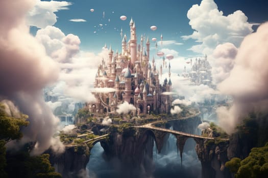 In the realm of fantasy, whimsical cloud castles grace the skies, defying gravity and capturing the imagination of dreamers.