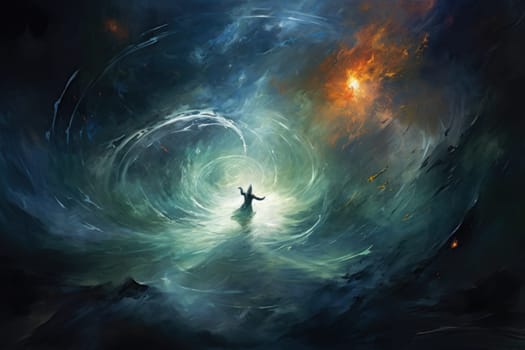 In the realm of fantasy, whirling vortex elementals manifest, harnessing their elemental prowess to conjure powerful storms.