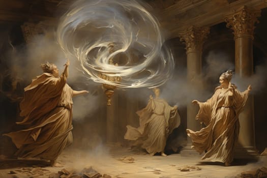 Immerse yourself in the realm of fantasy and behold the awe-inspiring sight of whirling sandstorm djinns.