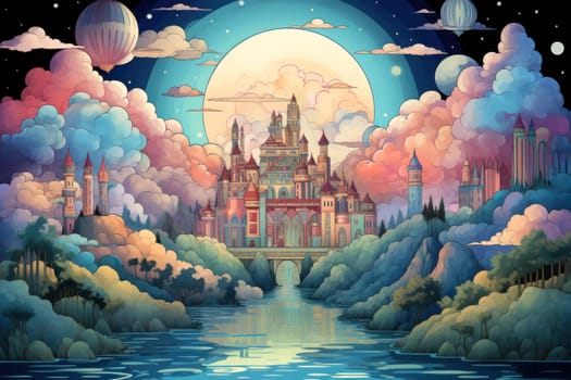 In the realm of fantasy, whimsical cloud castles grace the skies, defying gravity and capturing the imagination of dreamers.