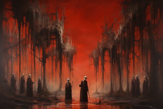 Deep within the realm of fantasy, vengeful banshees dwell, their anguished wails piercing the stillness of haunted forests.