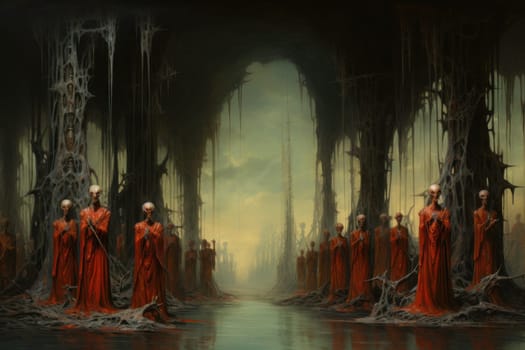 Deep within the realm of fantasy, vengeful banshees dwell, their anguished wails piercing the stillness of haunted forests.