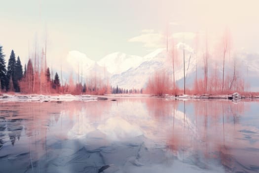An exquisite visual representation of winter's enchantment, featuring frozen lakes, rivers, and ponds.