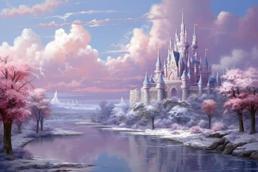 An exquisite winter composition, expertly capturing the tranquil allure of recently fallen snow draping over trees, landscapes, and architectural structures.