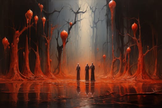 Deep within the realm of fantasy, vengeful banshees dwell, their anguished wails piercing the stillness of haunted forests.
