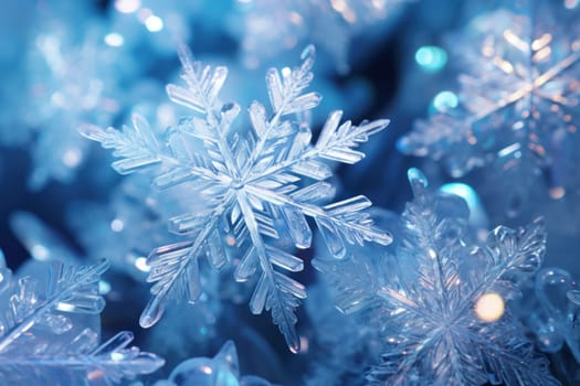 An artistic masterpiece showcasing the exquisite details and singular beauty of individual snowflakes, captured through the lens of macro photography, unraveling their complex, one-of-a-kind designs.