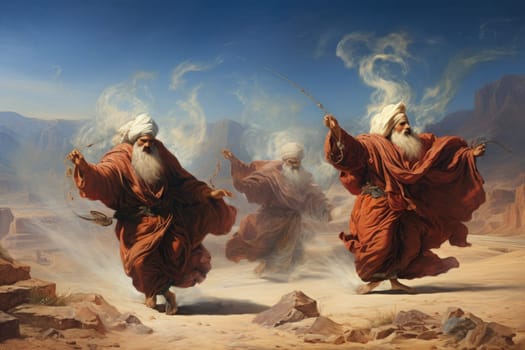 In the enchanting world of fantasy, there exist mystical beings known as whirling sand dervishes.