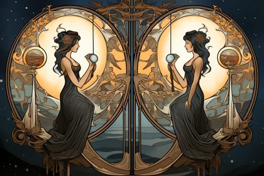 A mesmerizing portrayal of enchanted shadow mirrors, each reflecting tantalizing glimpses of parallel realms and alternate versions of oneself.