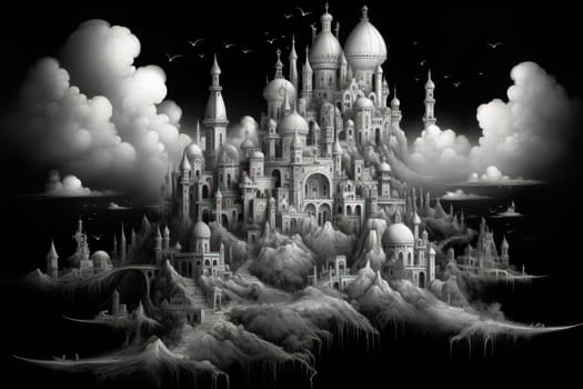 In the realm of fantasy, whimsical cloud castles grace the skies, defying gravity and capturing the imagination of dreamers.