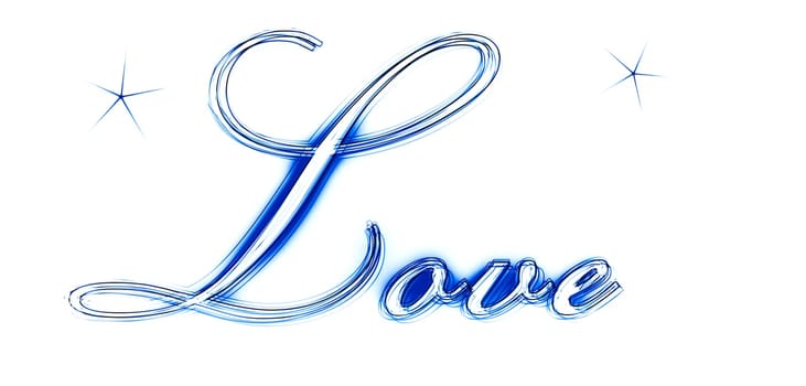 LOVE as an illustration in neon light style