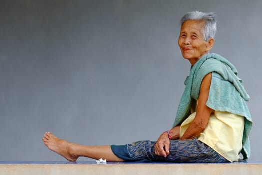 Old Asian woman,portrait of a gray-haired person