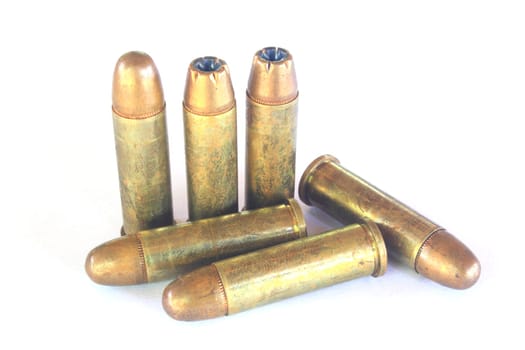 bullets (ammunition) for gun isolated on a white background