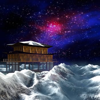 Night sky stars scene