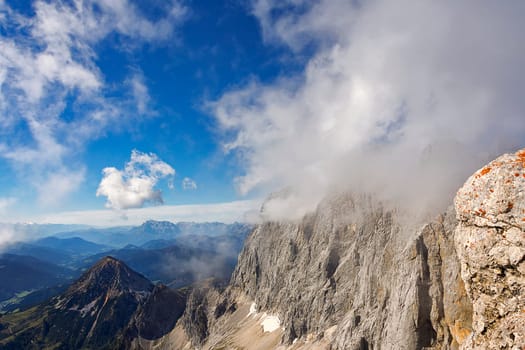 Fog over the Dachstein massif