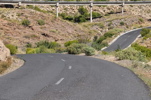 Lonely Road in the Desert Tenerife Canary Islands