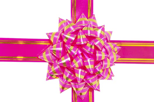 gift bow with ribbon isolated on white background