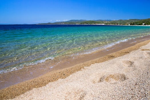 Golden beach at the Greece