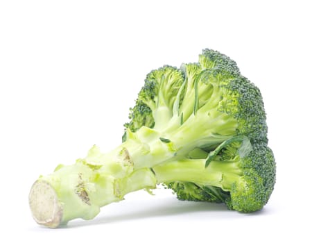 Ripe broccoli isolated on white