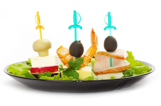 salad on a white background