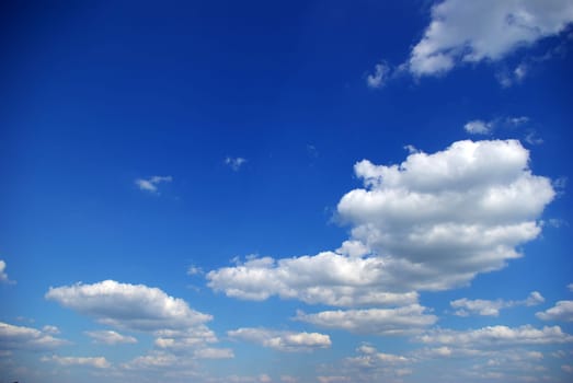 Blue sky background with tiny clouds