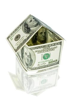 Money house on white background