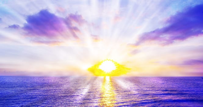 Fantastic sunset over the sea