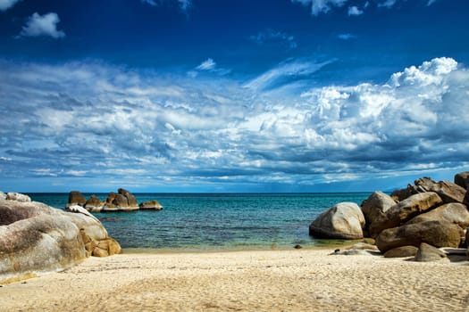tropical sea under the blue sky
