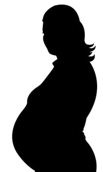 silhouette of a pregnant woman, vector