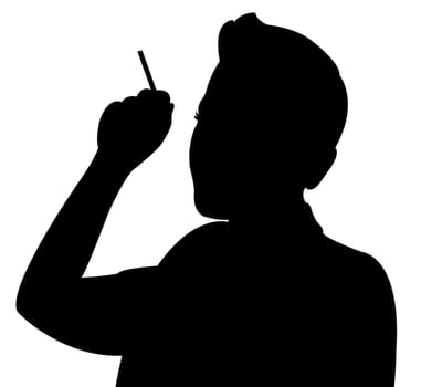 smoking woman silhouette vector