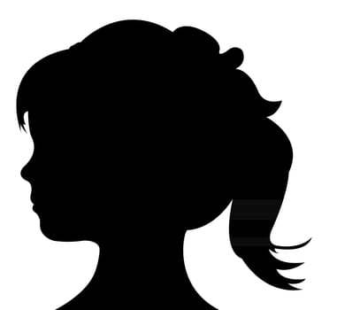 a child head silhouette vector