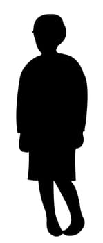 girl playing, silhouette vector