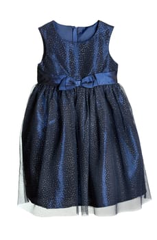Blue elegant ladies dress. Isolate on white.