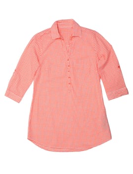 Plaid Shirt - Red and Gray on White Background