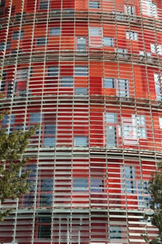 Agbar colorful tower in Barcelona. Spain.