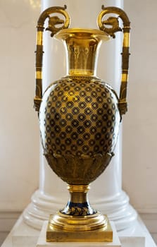 Vintage brass vase Hermitage Museum, St. Petersburg, Russia.