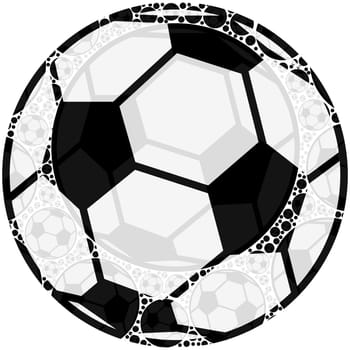 Concept illustration showing a soccer ball made up of smaller balls