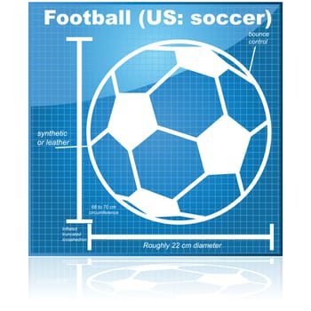 Concept illustration showing the blueprint of a soccer (football) ball