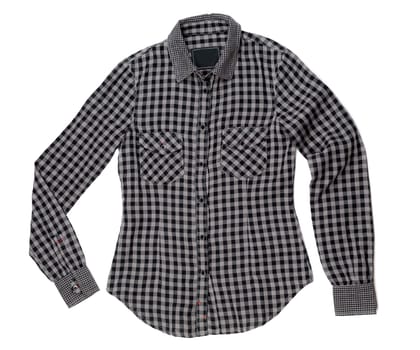 Gray plaid shirt fashion. Isolate on white.
