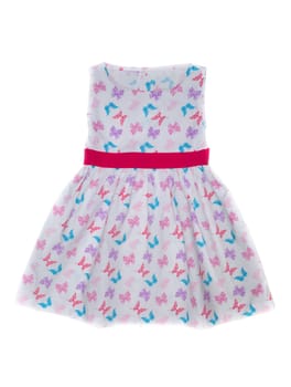 Baby dress with butterfly pattern. Isolate on white.